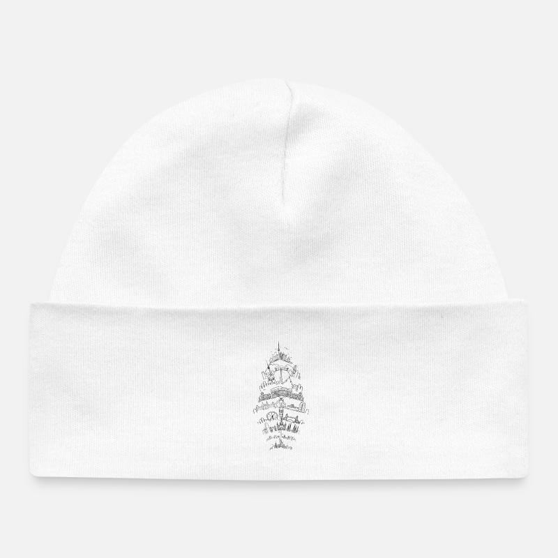 Voyage au tour du monde. - Bonnet bébé bio - blanc
