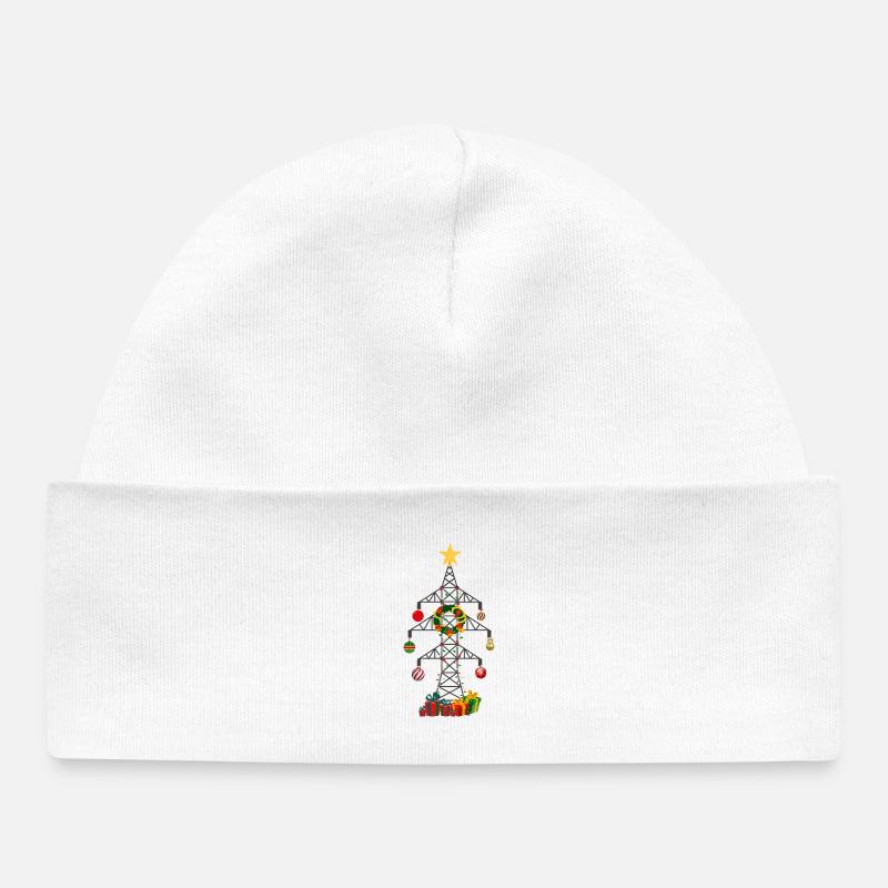Poteau électrique de Noël - Bonnet bébé bio - blanc