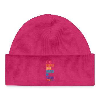 LGBTQ Pride Month - Kiss Boldly, Love Freely - Baby Organic Beanie - white - Front