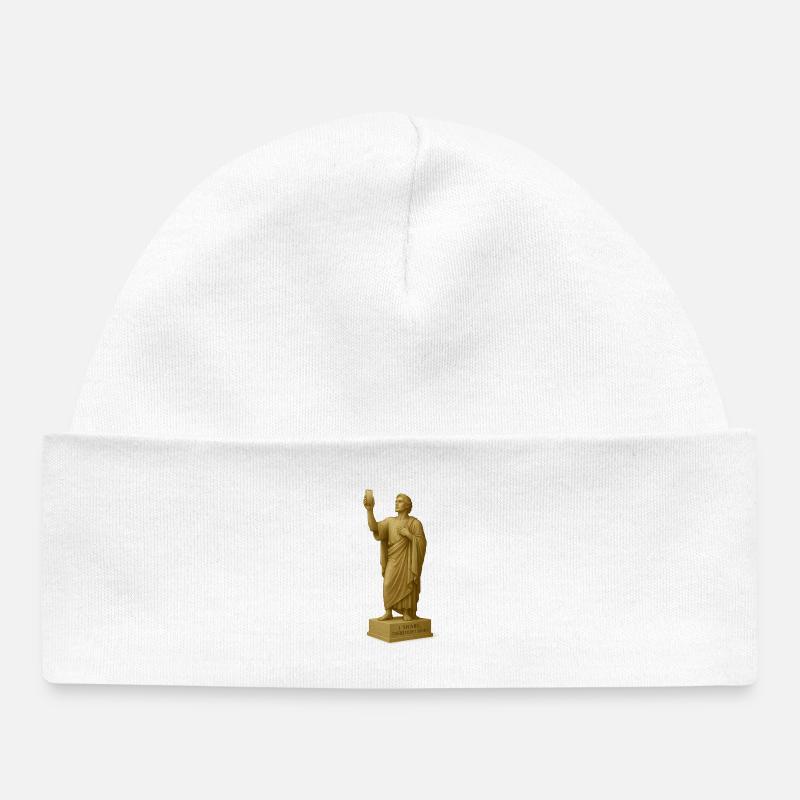 Statue de philosophe antique avec citation - Bonnet bébé bio - blanc