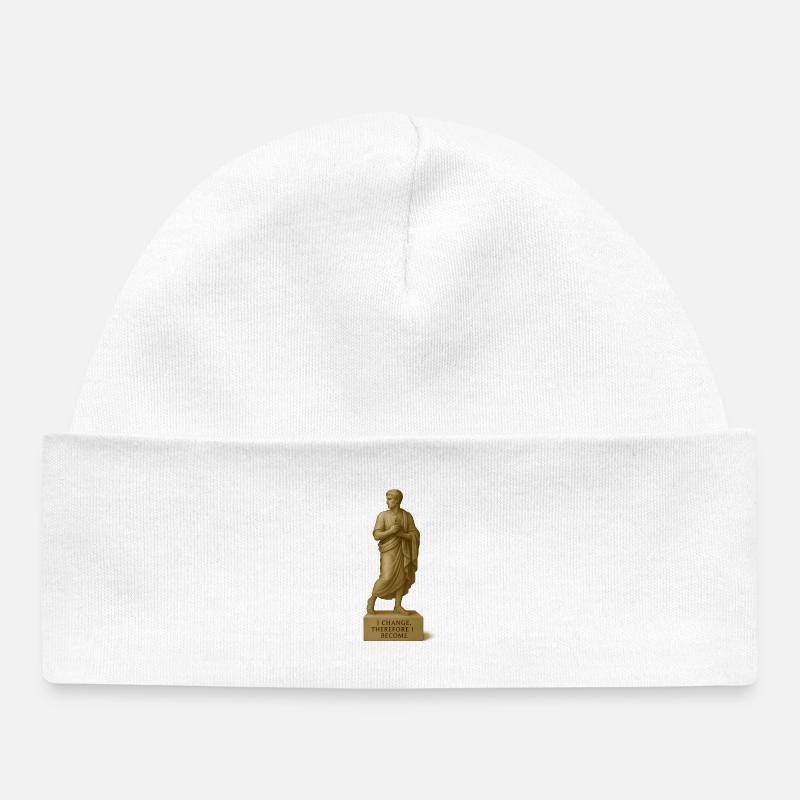 Classical Philosophy Sculpture - Baby Organic Beanie - white