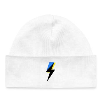 Blue and Yellow Geometry - Baby Organic Beanie - white - Front