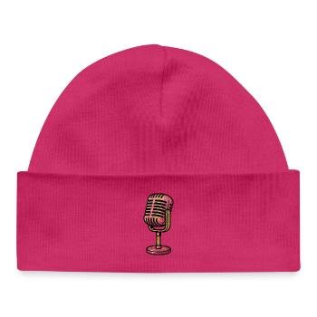 Glittering microphone design - Baby Organic Beanie - white - Front