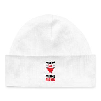 My Grill My Rules - Grilling Rules Fun BBQ - Baby Organic Beanie - white - Front