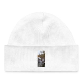Winter river in the fog - Baby Organic Beanie - white - Front
