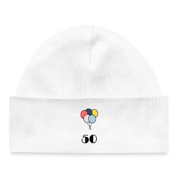 50. 50 YEARS. 50th ANNIVERSARY. 50 YEARS ANNIVERSARY. - Baby Organic Beanie - white - Front