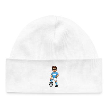 Soccer Boy Argentina Fan Argentine Flag - Baby Organic Beanie - white - Front