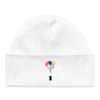 1. 1 year. 1st ANNIVERSARY. 1 YEAR ANNIVERSARY ANNIVERSARY. - Baby Organic Beanie - white - Front