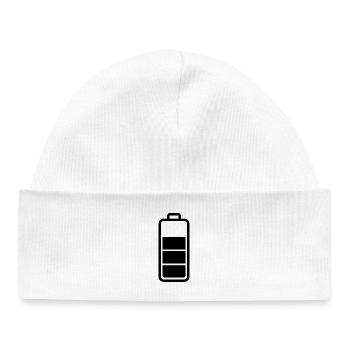 low battery - Baby Organic Beanie - white - Front