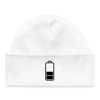low battery - Baby Organic Beanie - white - Front
