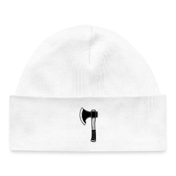 Hache de guerre - Bonnet bébé bio - blanc - Devant