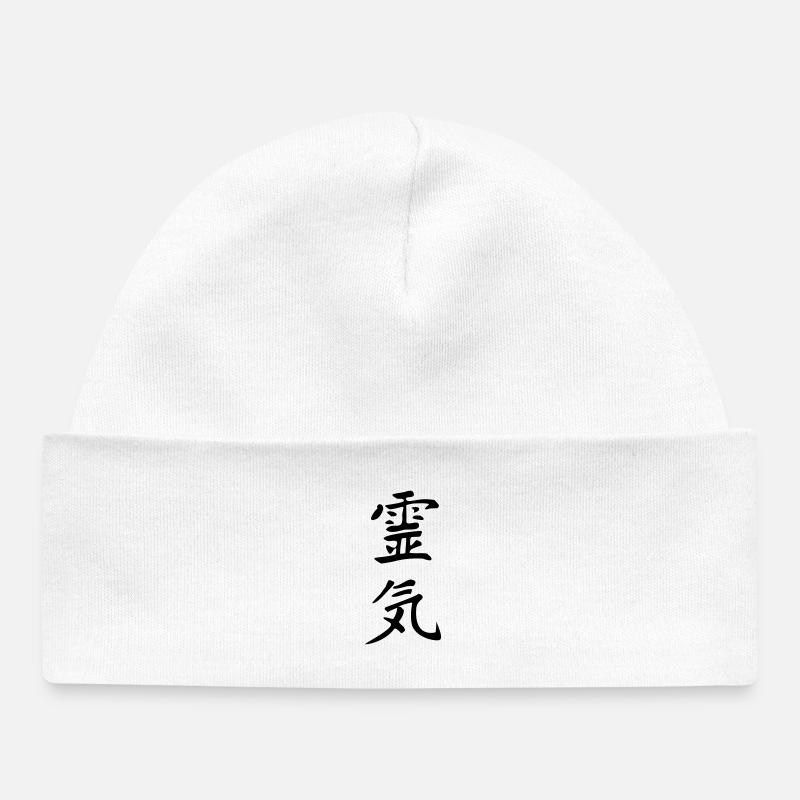 Kanji de Reiki - Bonnet bébé bio - blanc