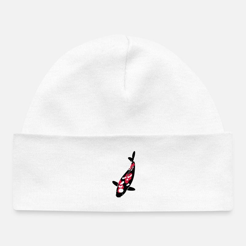 Koi - Nishikigoi - Baby Organic Beanie - white