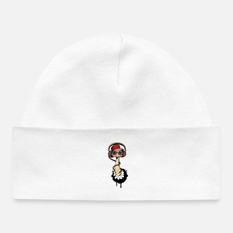 Autruche Hip Hop style - Bonnet bébé bio - blanc