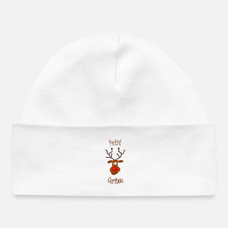 petit caribou - Bonnet bébé bio - blanc