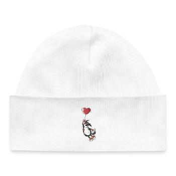 Bouvier bernois avec le coeur - Bonnet bébé bio - blanc - Devant