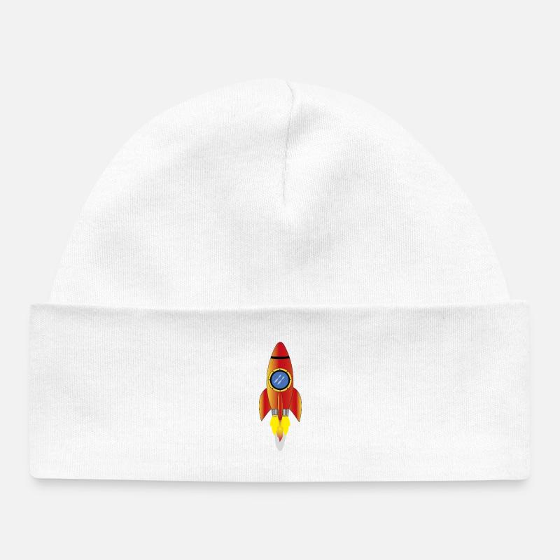 Rocket - Baby Organic Beanie - white
