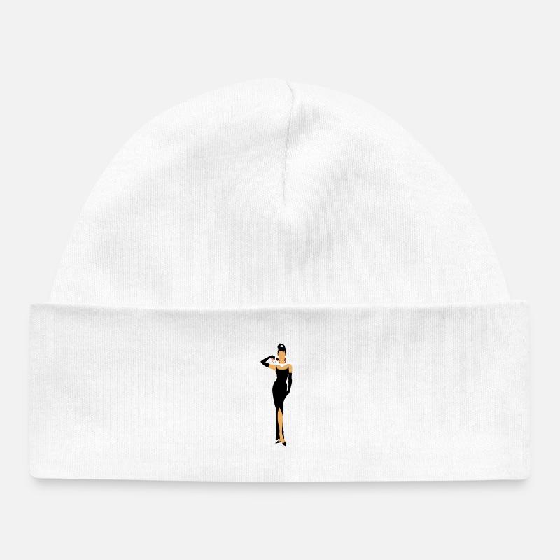 Petit-déjeuner diamant avec chat - Bonnet bébé bio - blanc
