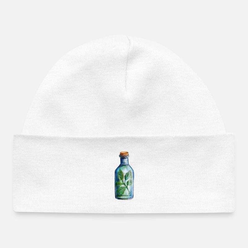 Conception magique de l’heure du cocktail de la sorcière des herbes - Bonnet bébé bio - blanc