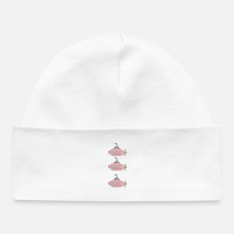 Sous-marin Triple - Bonnet bébé bio - blanc