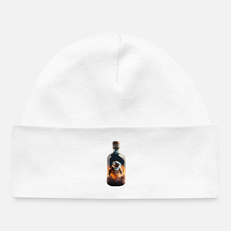 Astronaute en bouteille – Lumières du désert - Bonnet bébé bio - blanc