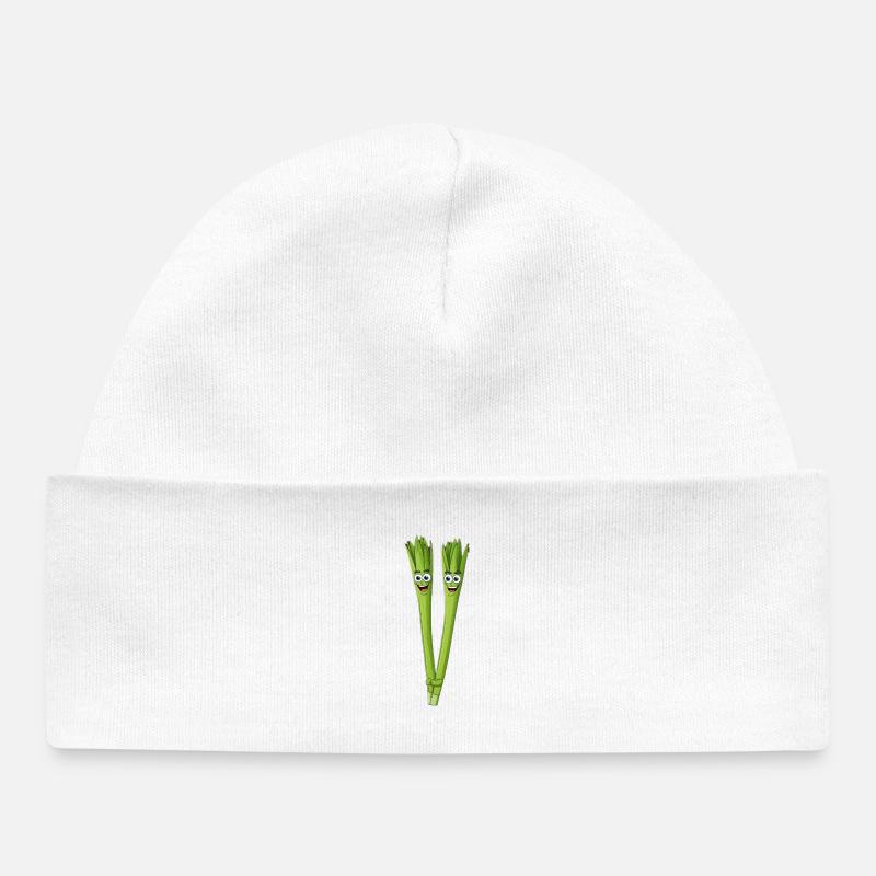 Spargeldduo Sourire - Bonnet bébé bio - blanc