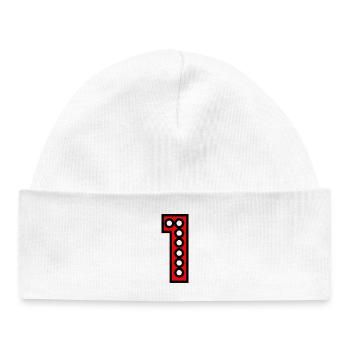 1. 1 year. 1st ANNIVERSARY. 1 YEAR ANNIVERSARY - Baby Organic Beanie - white - Front