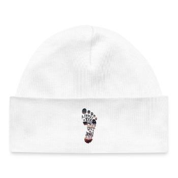 A journey of 1000 miles begins with the first - Baby Organic Beanie - white - Front