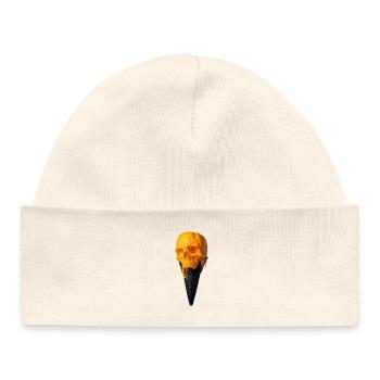 Glace de crâne en fonte au cône - Bonnet bébé bio - blanc - Devant