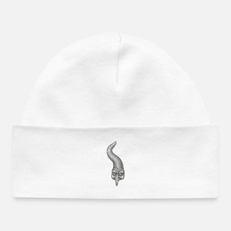 Corne napolitaine ornée de strass - Bonnet bébé bio - blanc