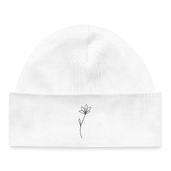 Gamme botanique Fleur Minimale - Bonnet bébé bio - blanc - Devant