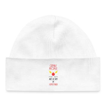 The Genies were born in September Humour - Baby Organic Beanie - white - Front