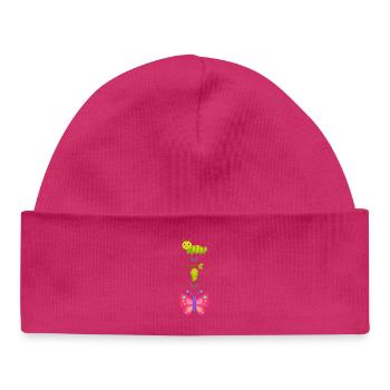 Caterpillar to Butterfly Transformation - Baby Organic Beanie - white - Front