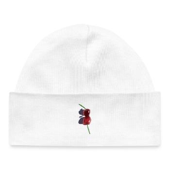 Watercolor Cherry Duo - Baby Organic Beanie - white - Front