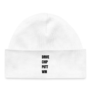 Golf Drive Chip Putt Win - Baby Organic Mütze - Weiß - Vorne