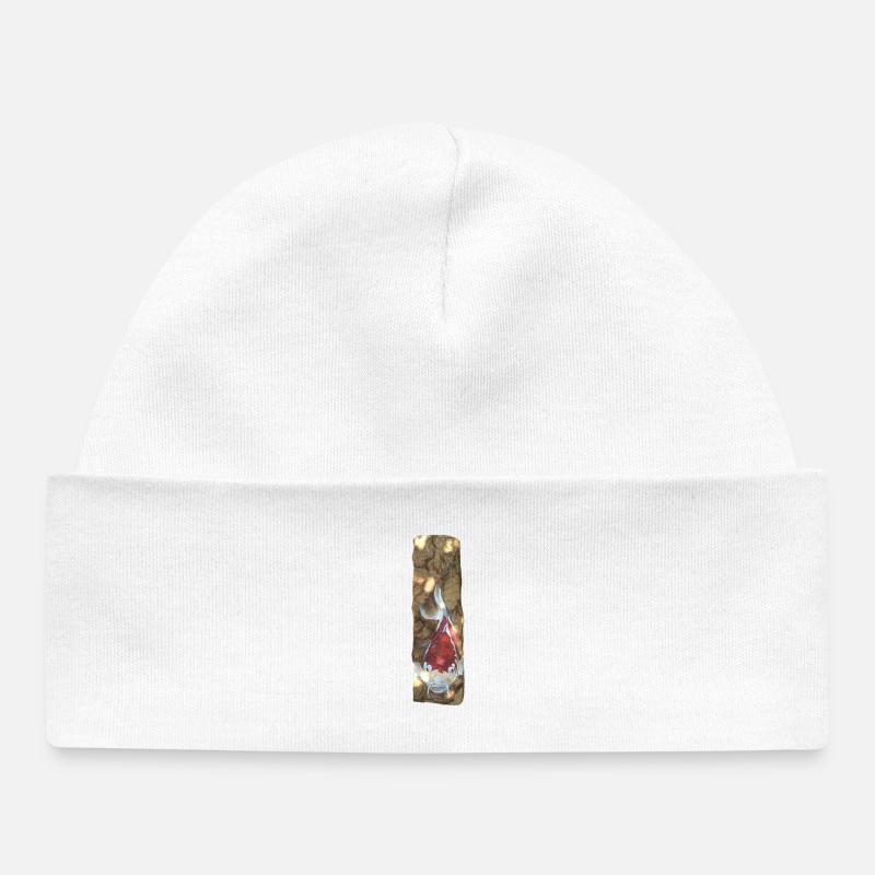 Poissons koi sur marbre rustique - Bonnet bébé bio - blanc