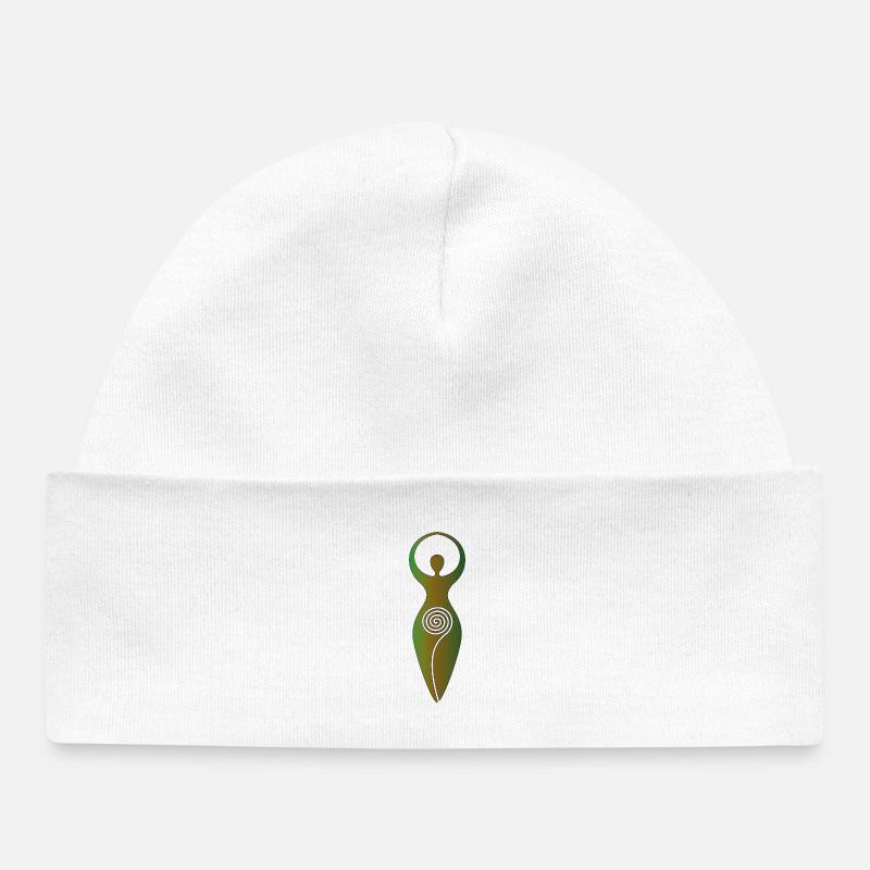 Déesse Spirale Wiccane - Énergie Féminine - Bonnet bébé bio - blanc