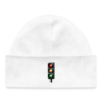 Minimalist urban traffic lights - Baby Organic Beanie - white - Front