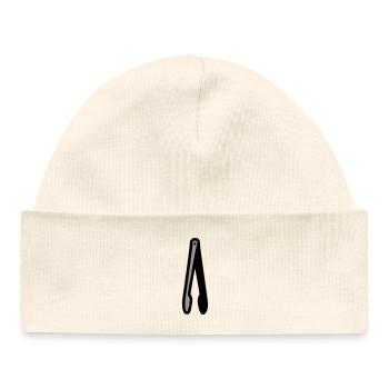 Pinces de cuisine, gastro, cuisine, barbecue, traiteur - Bonnet bébé bio - blanc - Devant