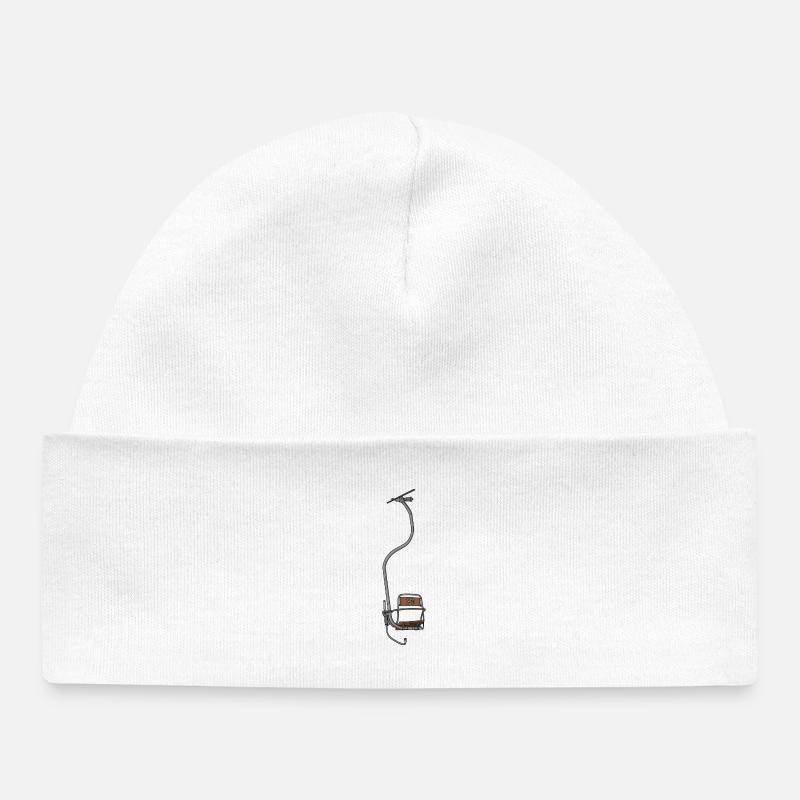Télésiège 1 place - bois n° 39 - Bonnet bébé bio - blanc