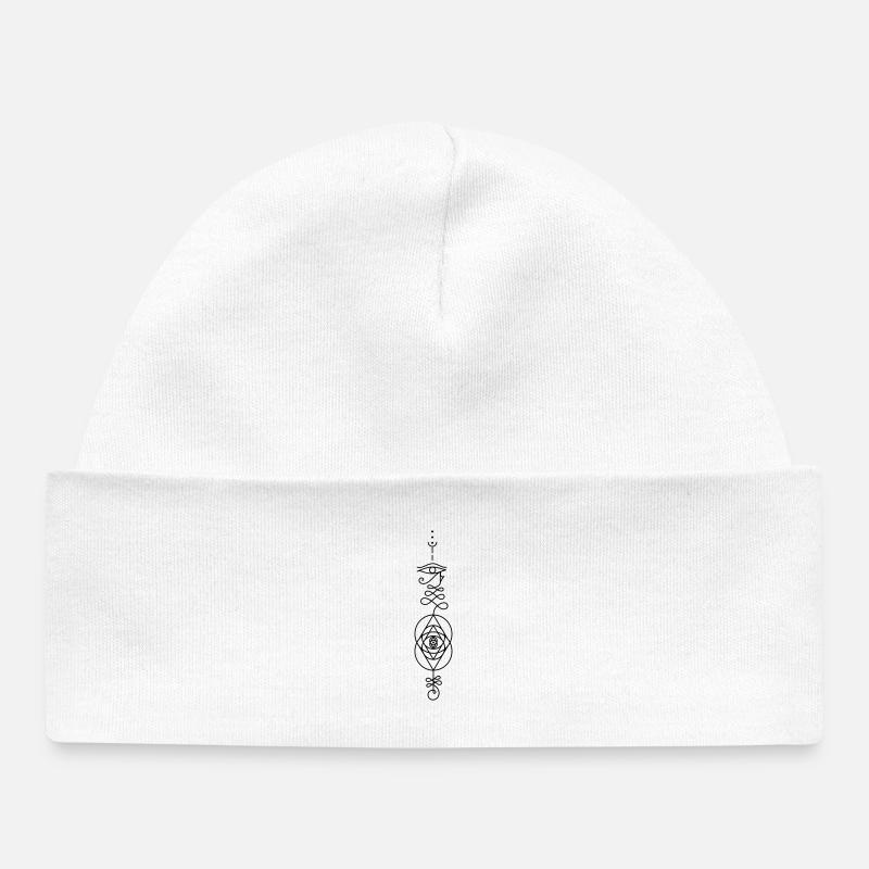 Totem RA – Énergie solaire égyptienne - Bonnet bébé bio - blanc