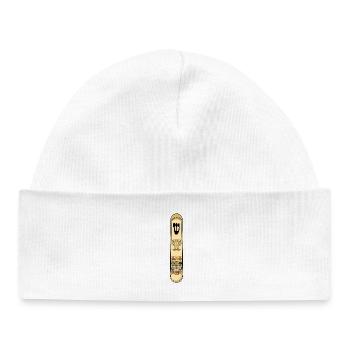Golden Mezuzah Art Menorah Symbol Modern Judaica - Baby Organic Beanie - white - Front