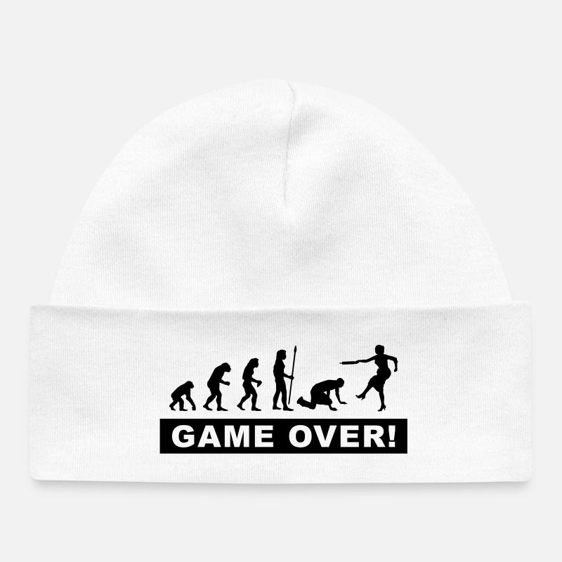 evolution_stag & hen nights - Baby Organic Beanie - white