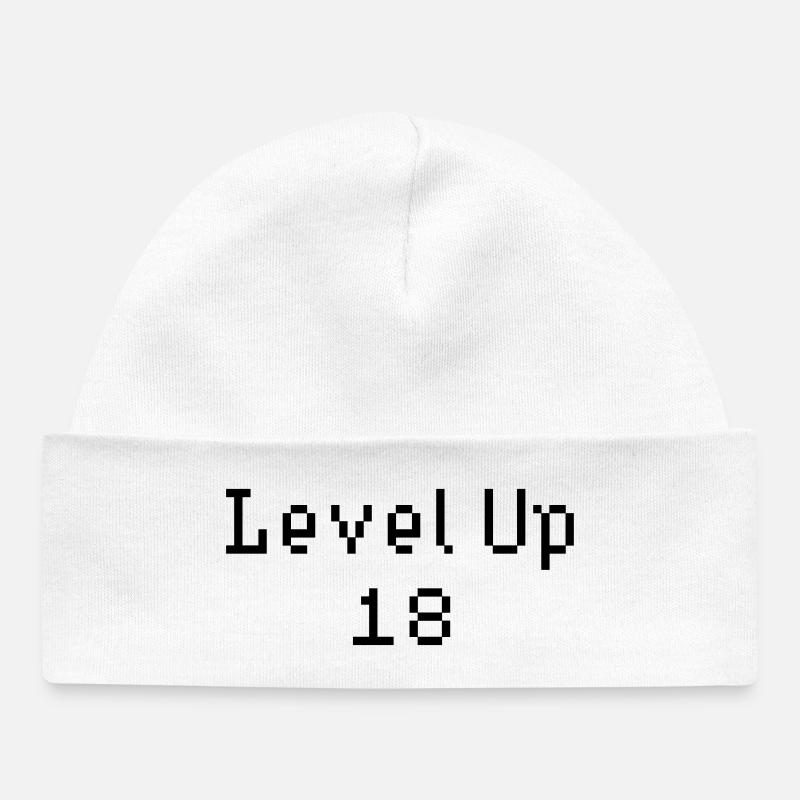 Level Up - 18e anniversaire - Bonnet bébé bio - blanc