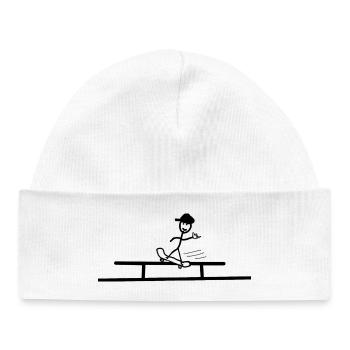 Skateboard Grind Rail Shaka Cool Hip Hop - Baby Organic Beanie - white - Front