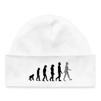 Evolution QR code - Humour pass sanitaire - Bonnet bébé bio - blanc - Devant