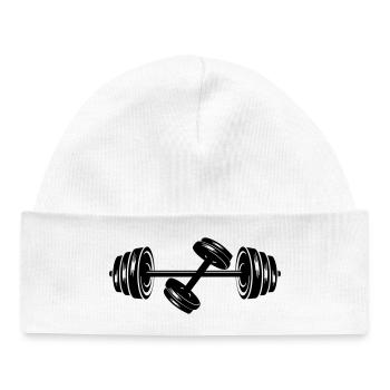Weights dumbbell discs dumbbell 2 - Baby Organic Beanie - white - Front