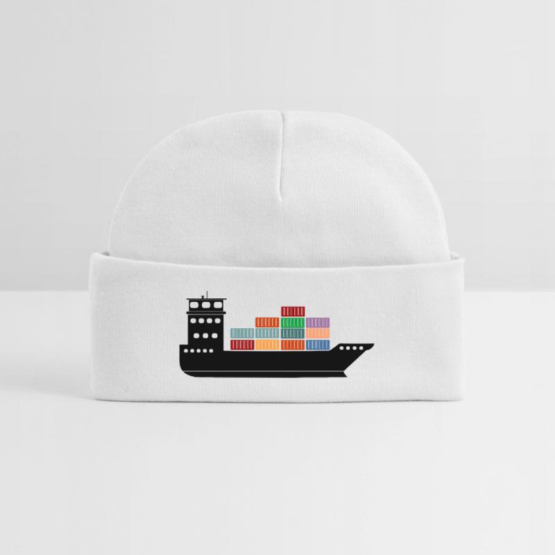 Seecontainerschiff oder Boot mit Containern Baby Organic Mütze