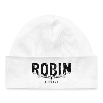 ROBIN A LEGEND décoré - Bonnet bébé bio - blanc - Devant