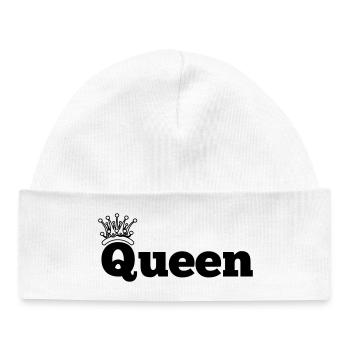 Queen with crown - Baby Organic Beanie - white - Front